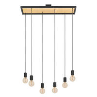 HÄNGELEUCHTE 78/25/110 cm  - Schwarz/Braun, Basics, Holz/Metall (78/25/110cm) - Eglo