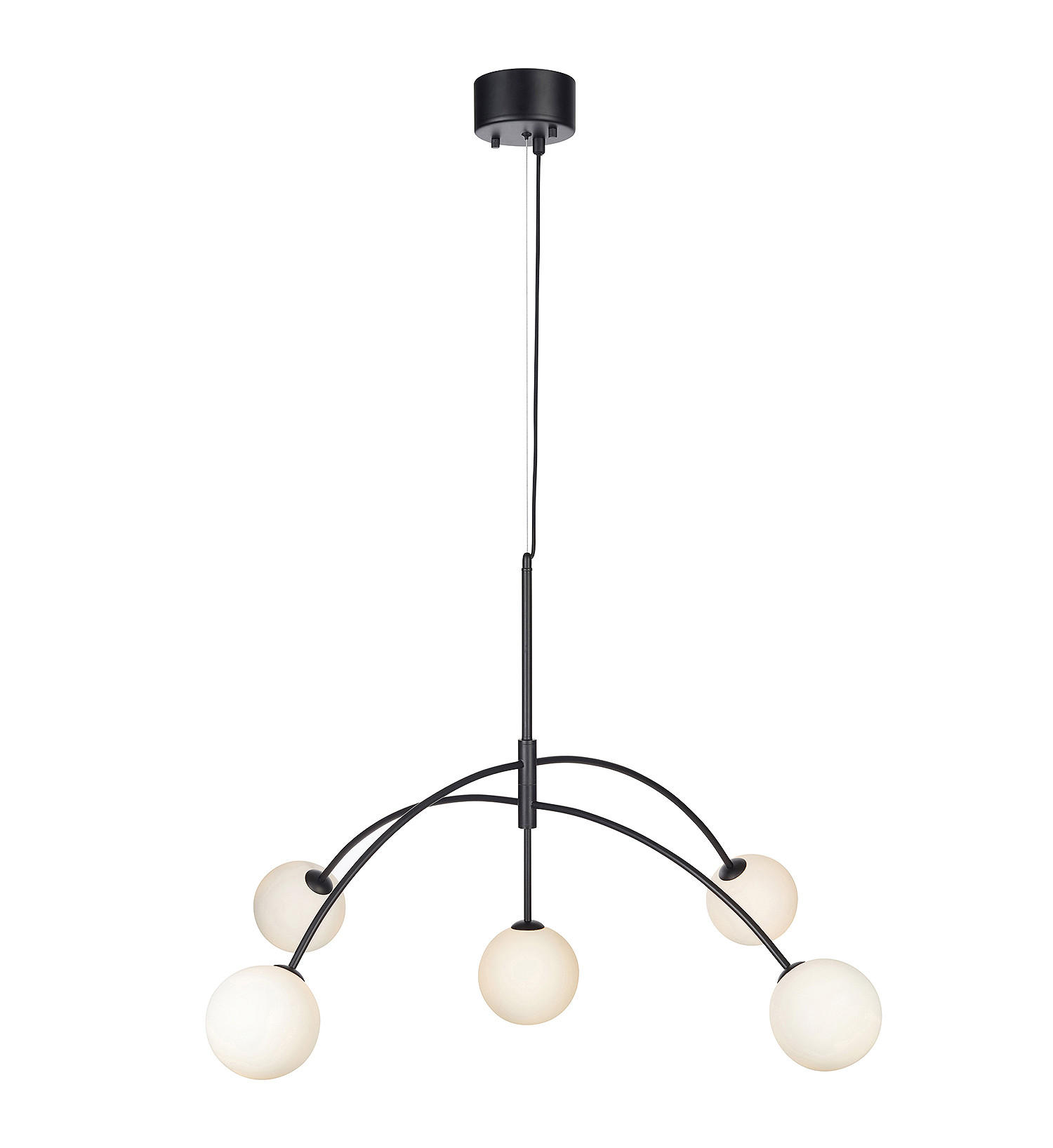 PENDELLEUCHTE 117/70 cm  - Schwarz/Weiß, Basics, Glas/Metall (117/70cm) - Markslöjd