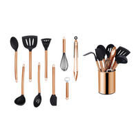 KÜCHENHELFERSET  - Schwarz/Kupferfarben, Basics, Kunststoff/Metall (13cm) - Echtwerk