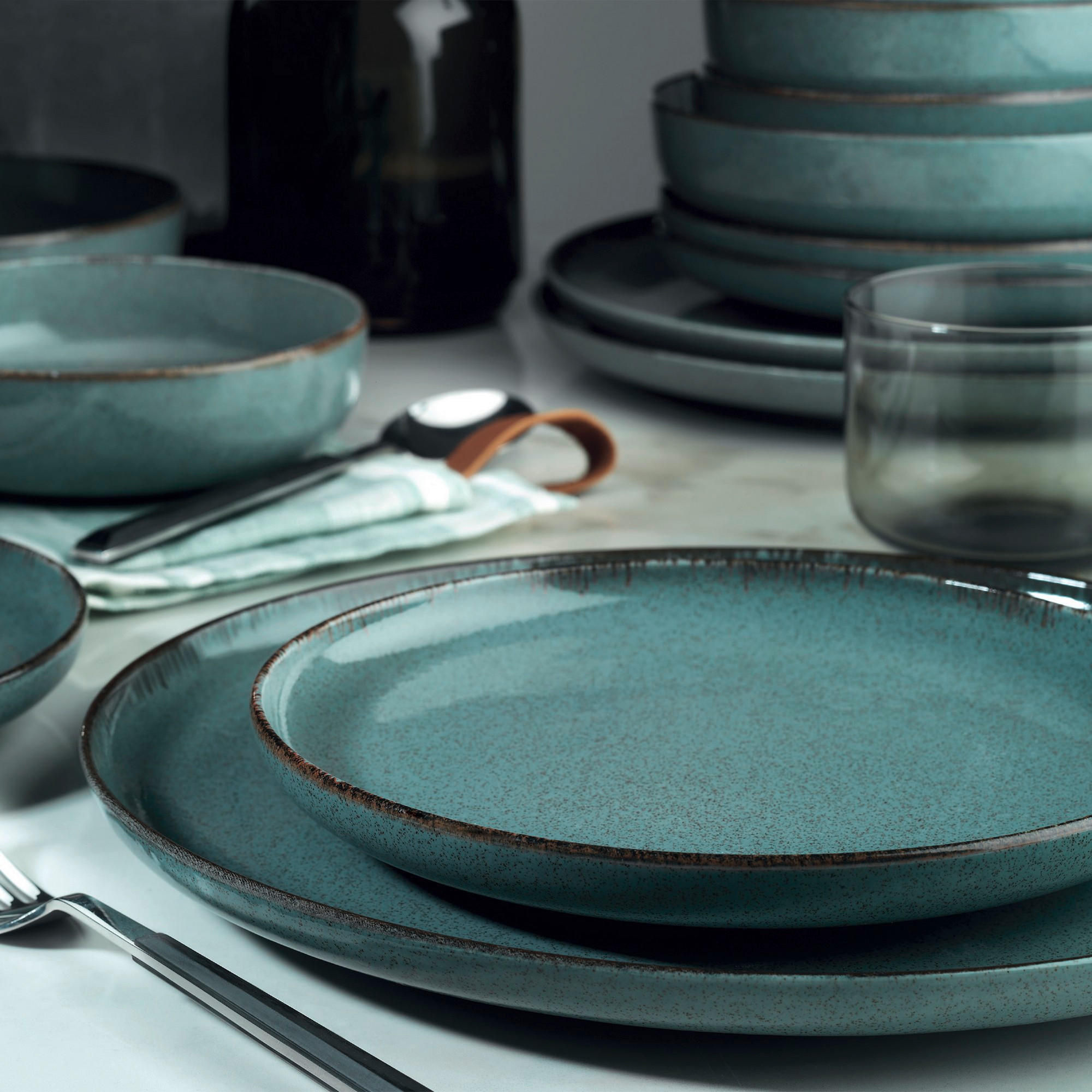KOMBISERVICE Blau 24-teilig 6 Personen  - Blau, Basics, Keramik (27/27/2,5cm) - P & B