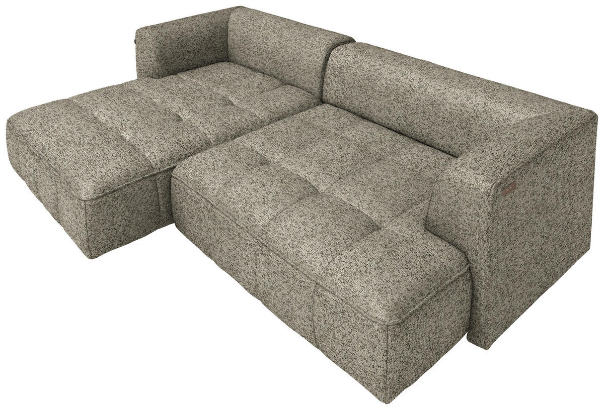 ECKSOFA Webstoff Hellbraun  - Hellbraun/Schwarz, Design, Kunststoff/Textil (288/188cm) - Welnova