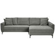 ECKSOFA Grau Cord - Schwarz/Grau, Design, Textil/Metall (283/174cm) - Xora