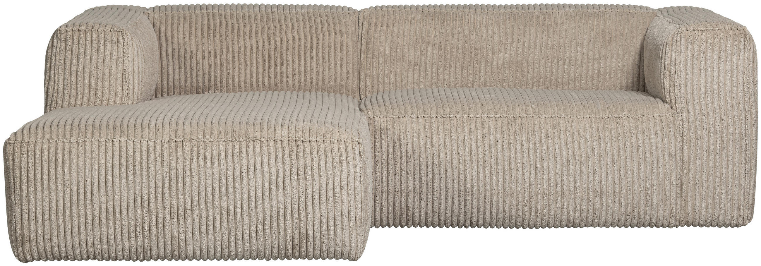 ECKSOFA Bean in Cord Beige  178/254 cm  - Beige/Schwarz, Design, Kunststoff/Textil (178/254cm) - Livetastic
