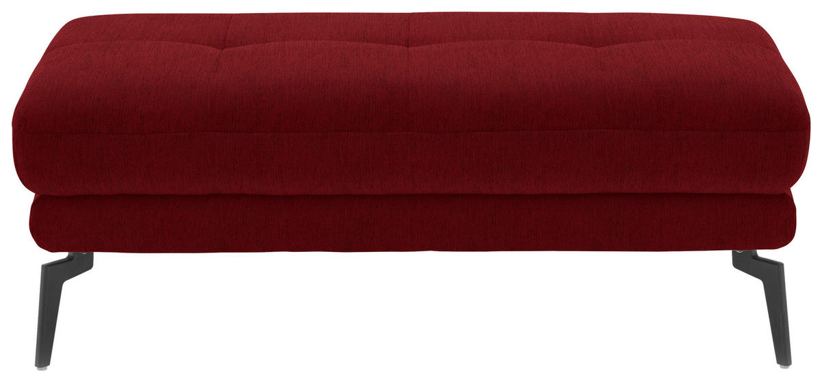 HOCKER in Textil Kirschrot  - Schwarz/Kirschrot, Design, Textil/Metall (132/45/68cm) - Beldomo Style