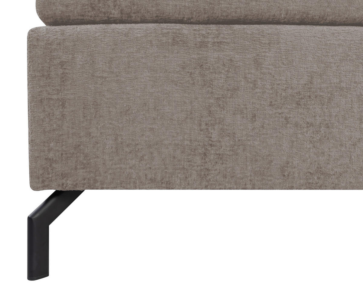 BOXSPRINGBETT 180/200 cm  in Hellbraun  - Hellbraun/Schwarz, Design, Textil/Metall (180/200cm) - Esposa