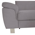 ECKSOFA in Cord Dunkelgrau  - Dunkelgrau/Silberfarben, Design, Textil/Metall (167/250cm) - Xora