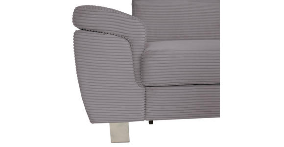 ECKSOFA in Cord Dunkelgrau  - Dunkelgrau/Silberfarben, Design, Textil/Metall (167/250cm) - Xora