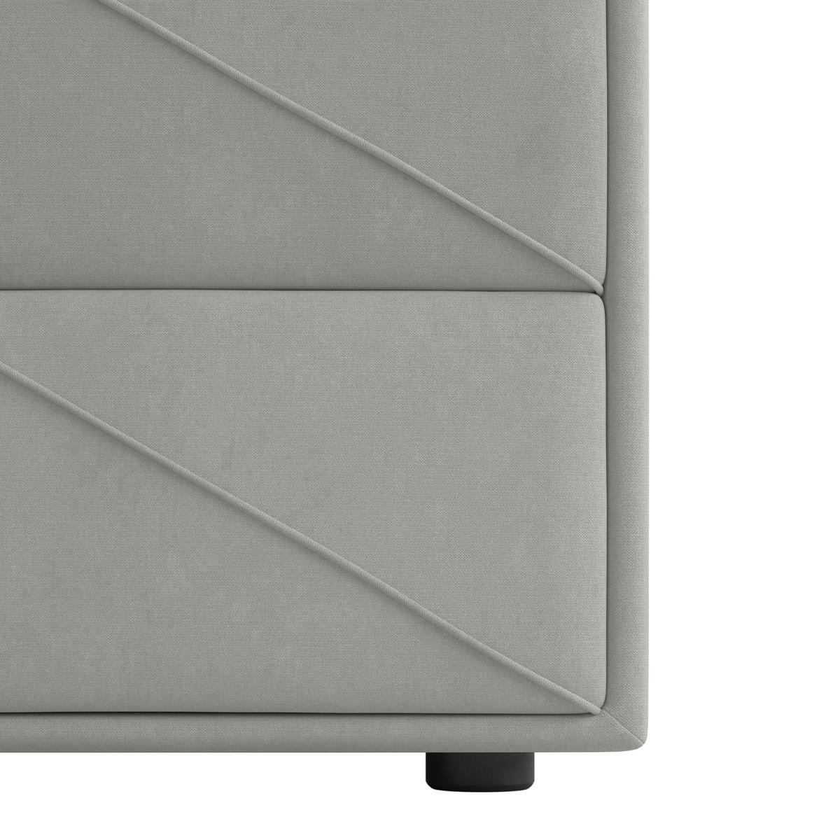 BOXSPRINGBETT 180/200 cm  in Hellgrau  - Hellgrau/Schwarz, Modern, Karton/Holzwerkstoff (180/200cm) - MID.YOU