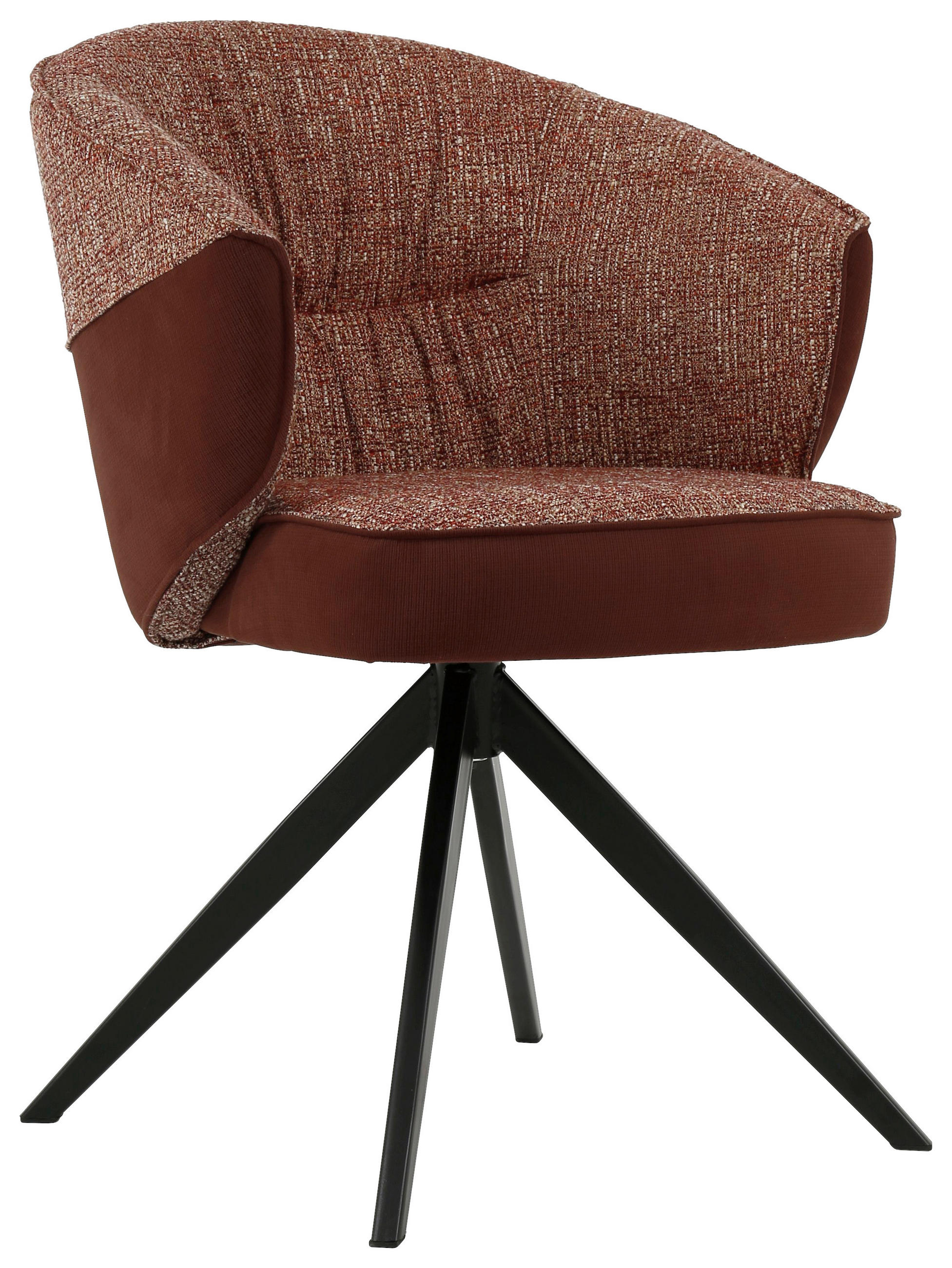 ARMLEHNSTUHL  in Eisen Webstoff, Mikrofaser  - Rot/Schwarz, Design, Textil/Metall (61/82,5/63cm) - Novel