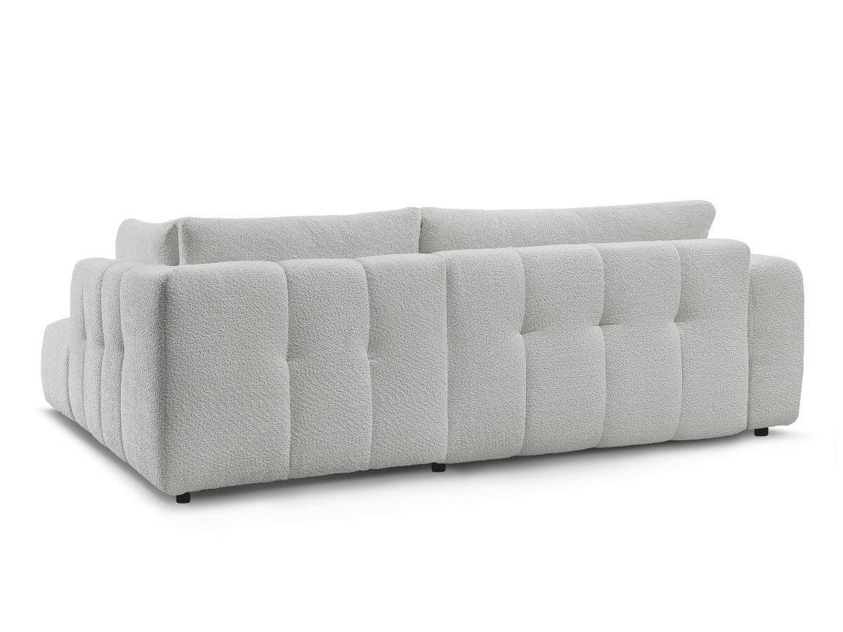 ECKSCHLAFSOFA FUJI Bouclé Hellgrau  inkl.  - Hellgrau/Schwarz, MODERN, Kunststoff/Textil (282/204cm)