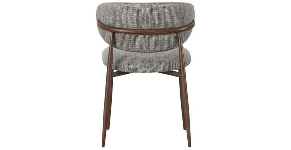 STUHL Webstoff Braun, Nussbaumfarben  - Nussbaumfarben/Braun, Design, Textil/Metall (53/79/58cm) - Novel