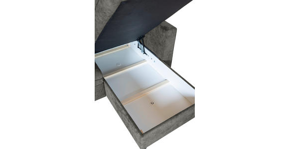 ECKSOFA in Flachgewebe Grau  - Schwarz/Grau, KONVENTIONELL, Textil/Metall (252/162cm) - Carryhome