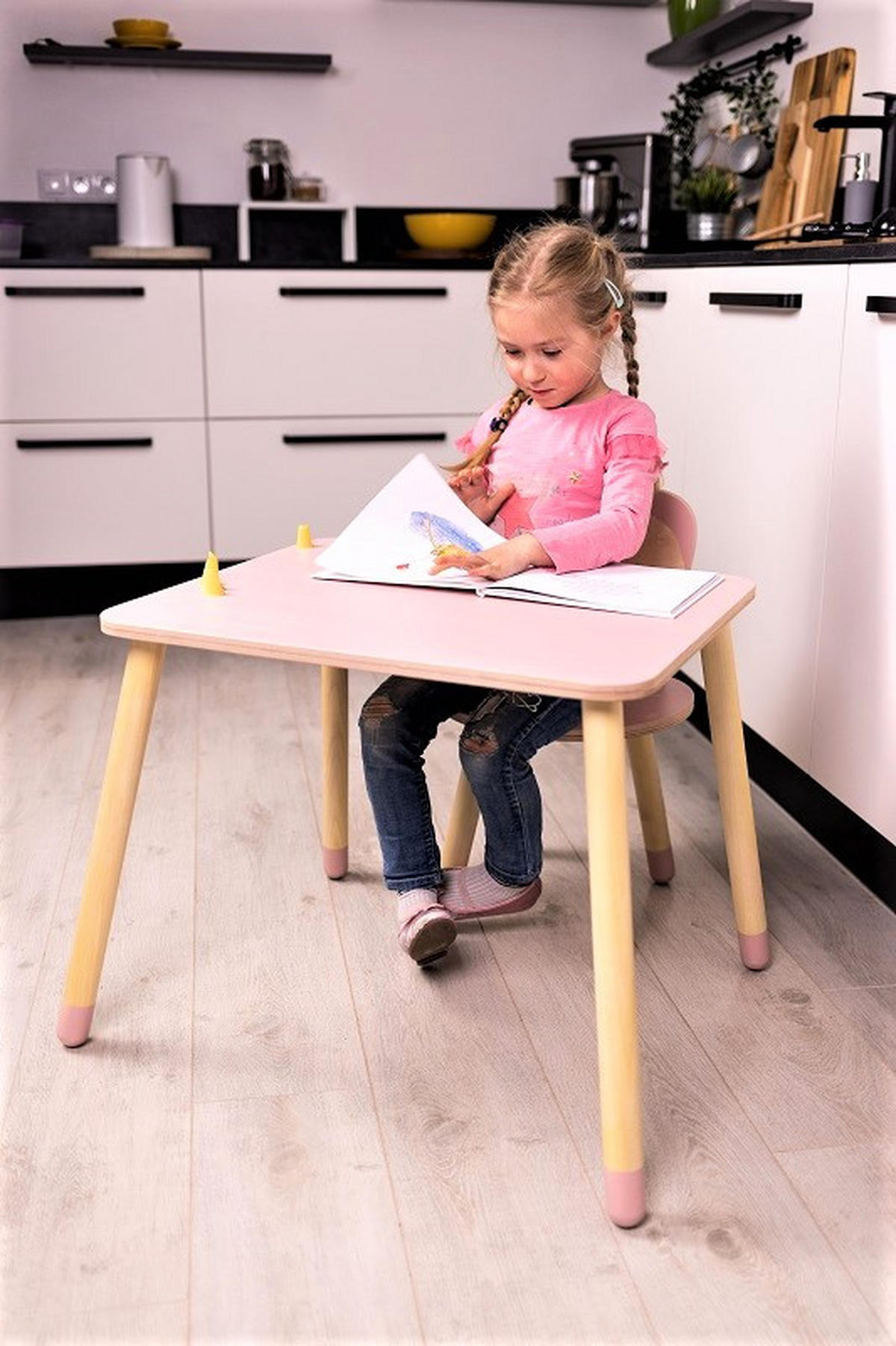 KINDERSITZGRUPPE  - Pink/Naturfarben, Basics, Holz (51,5/60/50cm)
