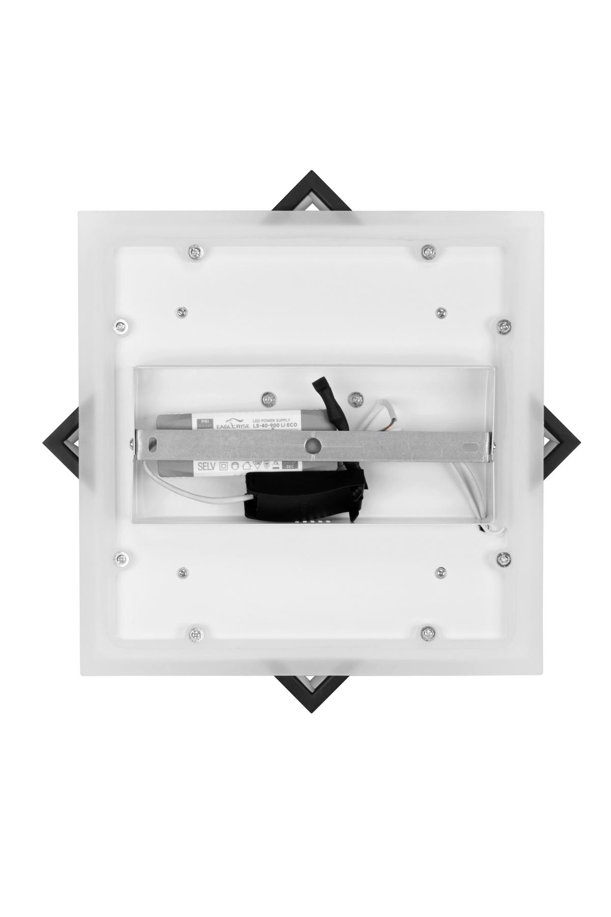 LED-DECKENLEUCHTE 35 W    35/35/6 cm  - Weiss/Schwarz, Lifestyle, Kunststoff/Metall (35/35/6cm) - Novel