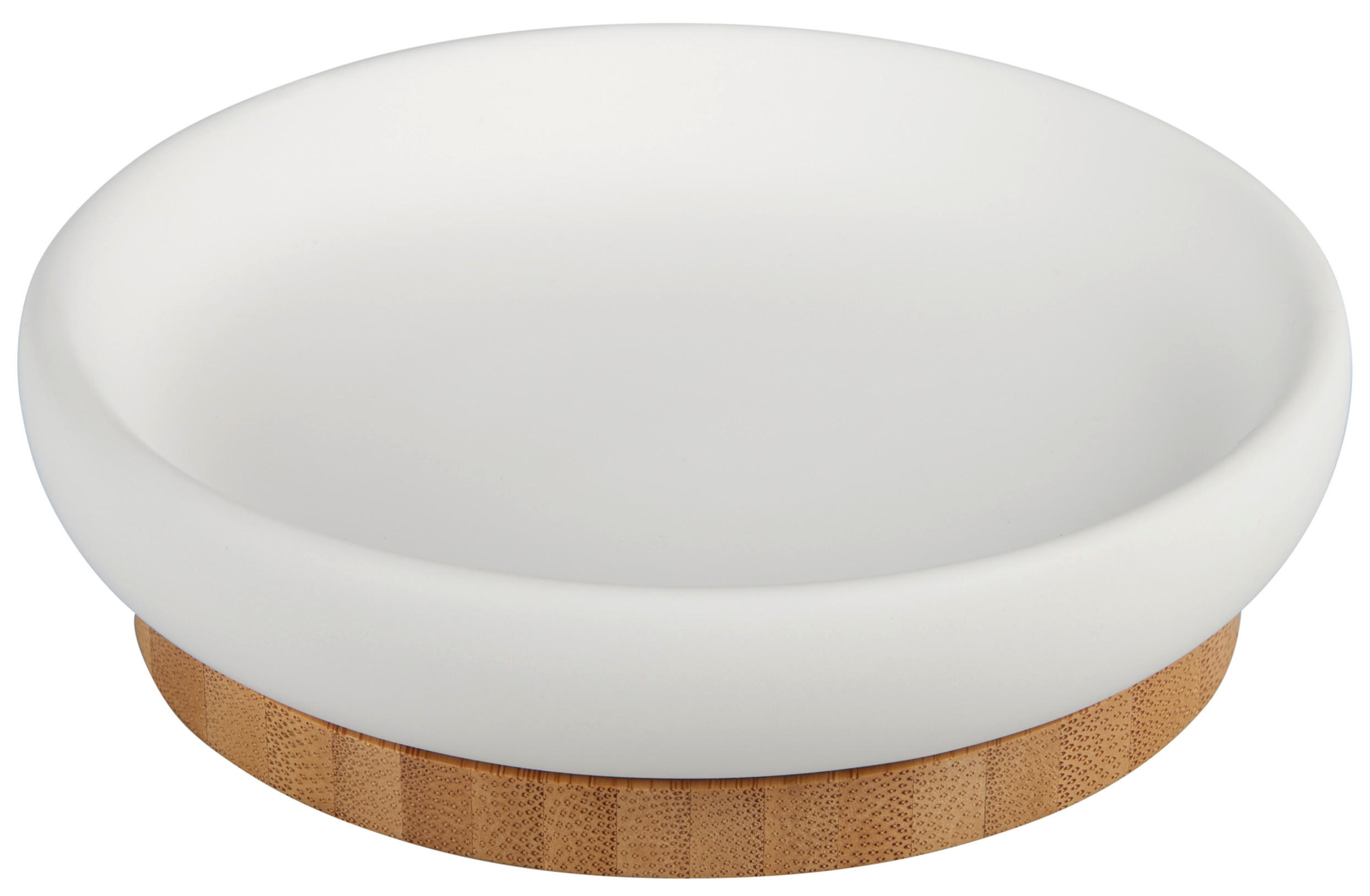 MÝDLENKA hnědá, bílá - bílá/hnědá, Basics, dřevo/keramika (11,5/3,2/11,5cm) - Sadena