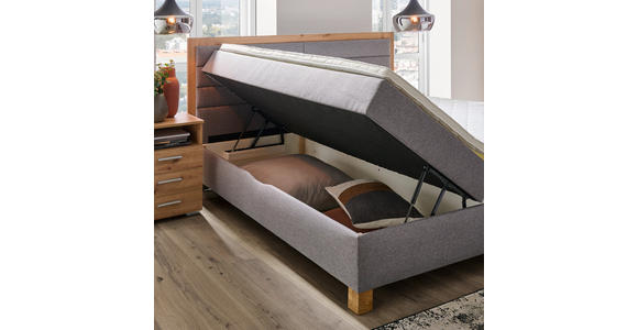 BOXBETT 160/200 cm  in Grau, Eiche Artisan  - Eiche Artisan/Grau, KONVENTIONELL, Holz/Textil (160/200cm) - Carryhome