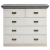 KOMMODE  in 105,7/90,3/50 cm  - Silberfarben/Weiß, ROMANTIK / LANDHAUS, Holz/Metall (105,7/90,3/50cm) - Boxxx