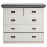 KOMMODE  in 105,7/90,3/50 cm  - Silberfarben/Weiß, ROMANTIK / LANDHAUS, Holz/Metall (105,7/90,3/50cm) - Boxxx