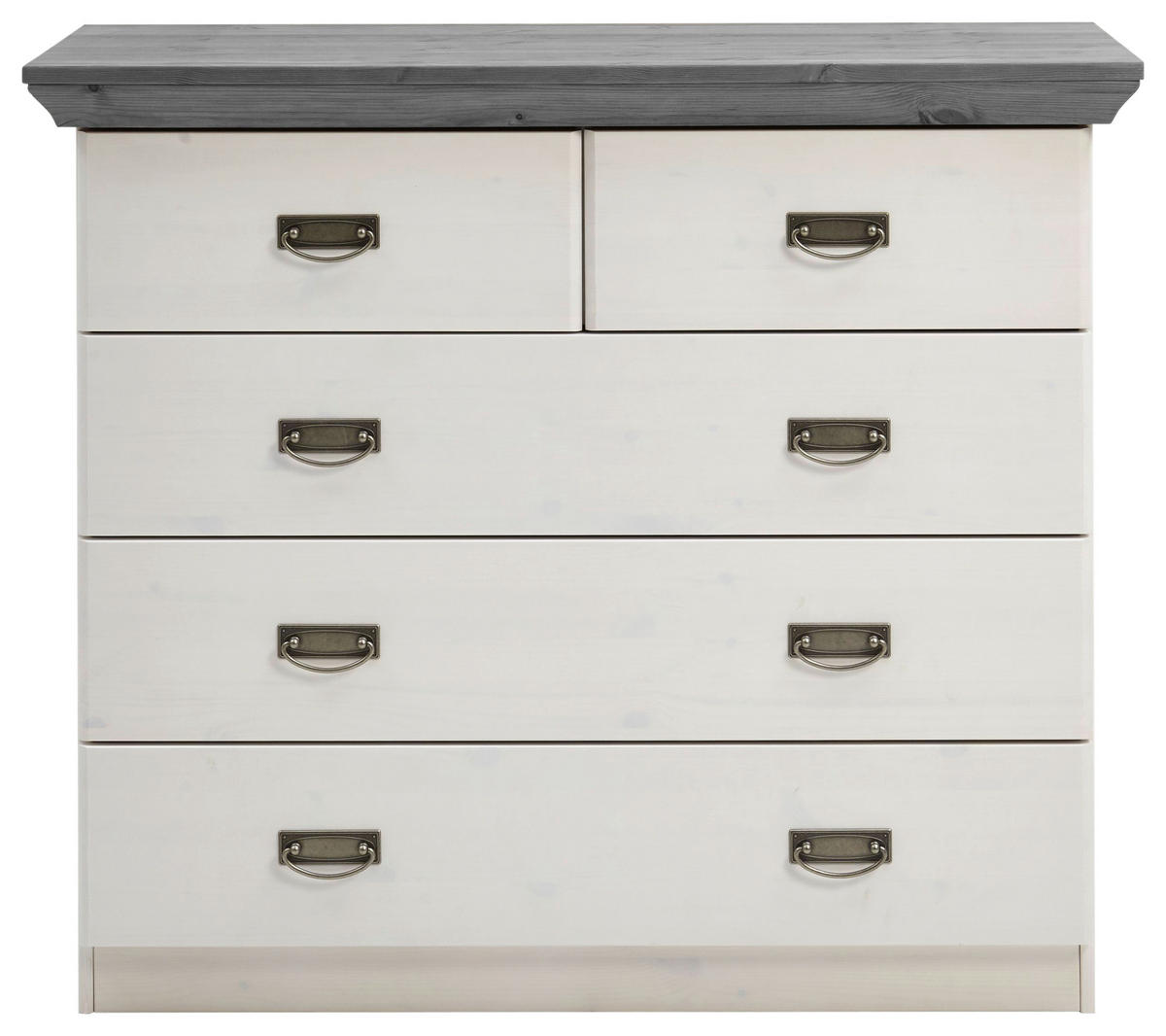 KOMMODE  in 105,7/90,3/50 cm  - Silberfarben/Weiß, ROMANTIK / LANDHAUS, Holz/Metall (105,7/90,3/50cm) - Boxxx