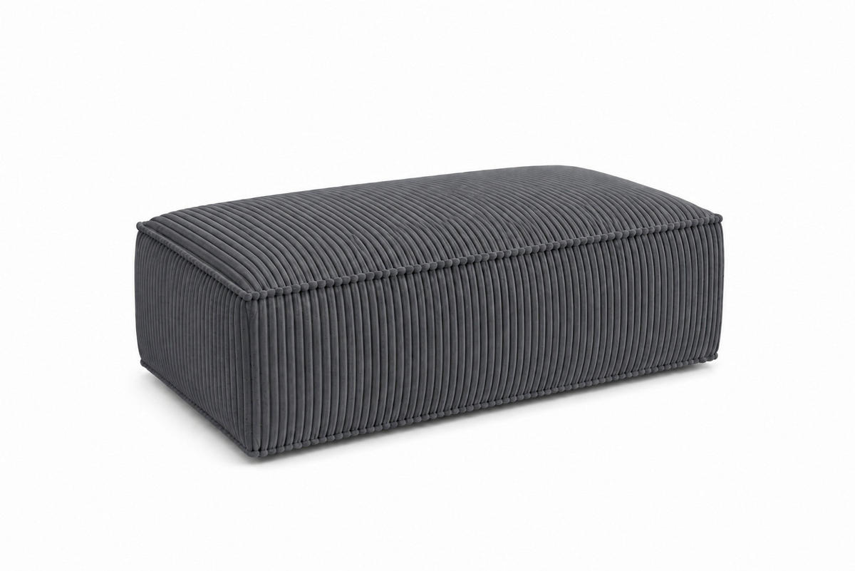 HOCKER Cord Anthrazit  - Anthrazit/Schwarz, KONVENTIONELL, Kunststoff/Textil (105/43/65cm) - Livetastic