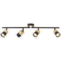 DECKENLEUCHTE Maribel 76,5/16,8/18 cm   - Messingfarben/Schwarz, Design, Metall (76,5/16,8/18cm) - Brilliant