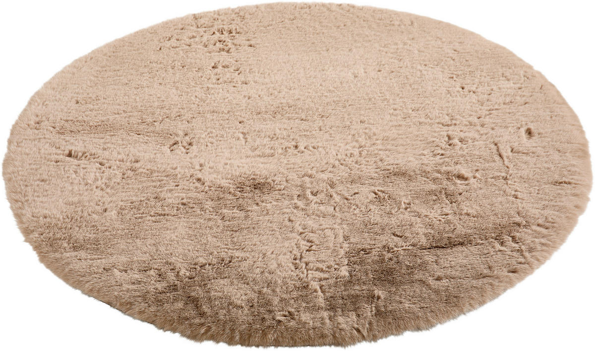 HOCHFLORTEPPICH 120 cm Sandfarben rund  - Sandfarben, Design, Textil (120cm) - Novel