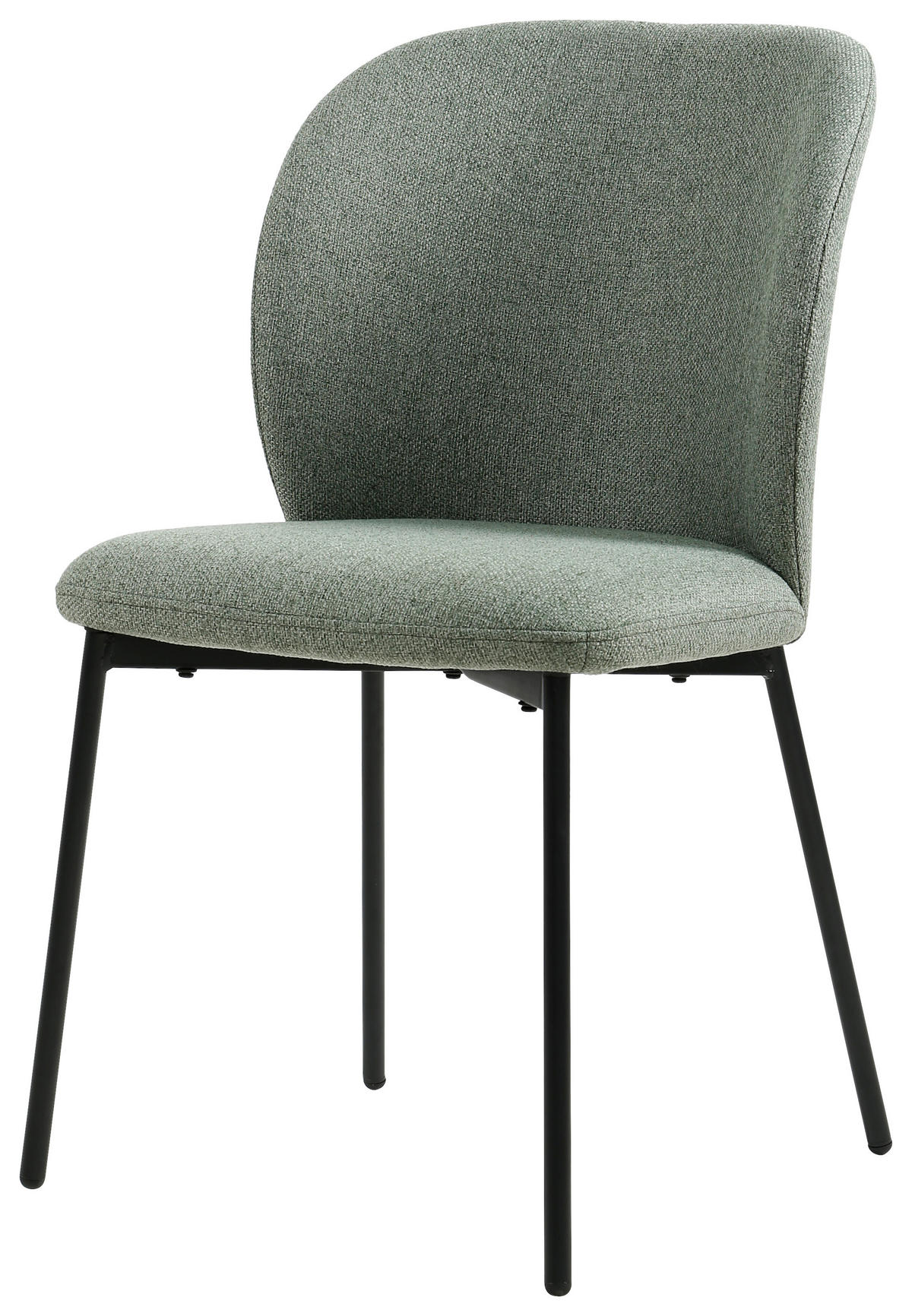 STUHL Leinenoptik Grün, Schwarz Pappel Sperrholz  - Schwarz/Grün, Design, Holz/Textil (49/84,5/58cm) - Carryhome