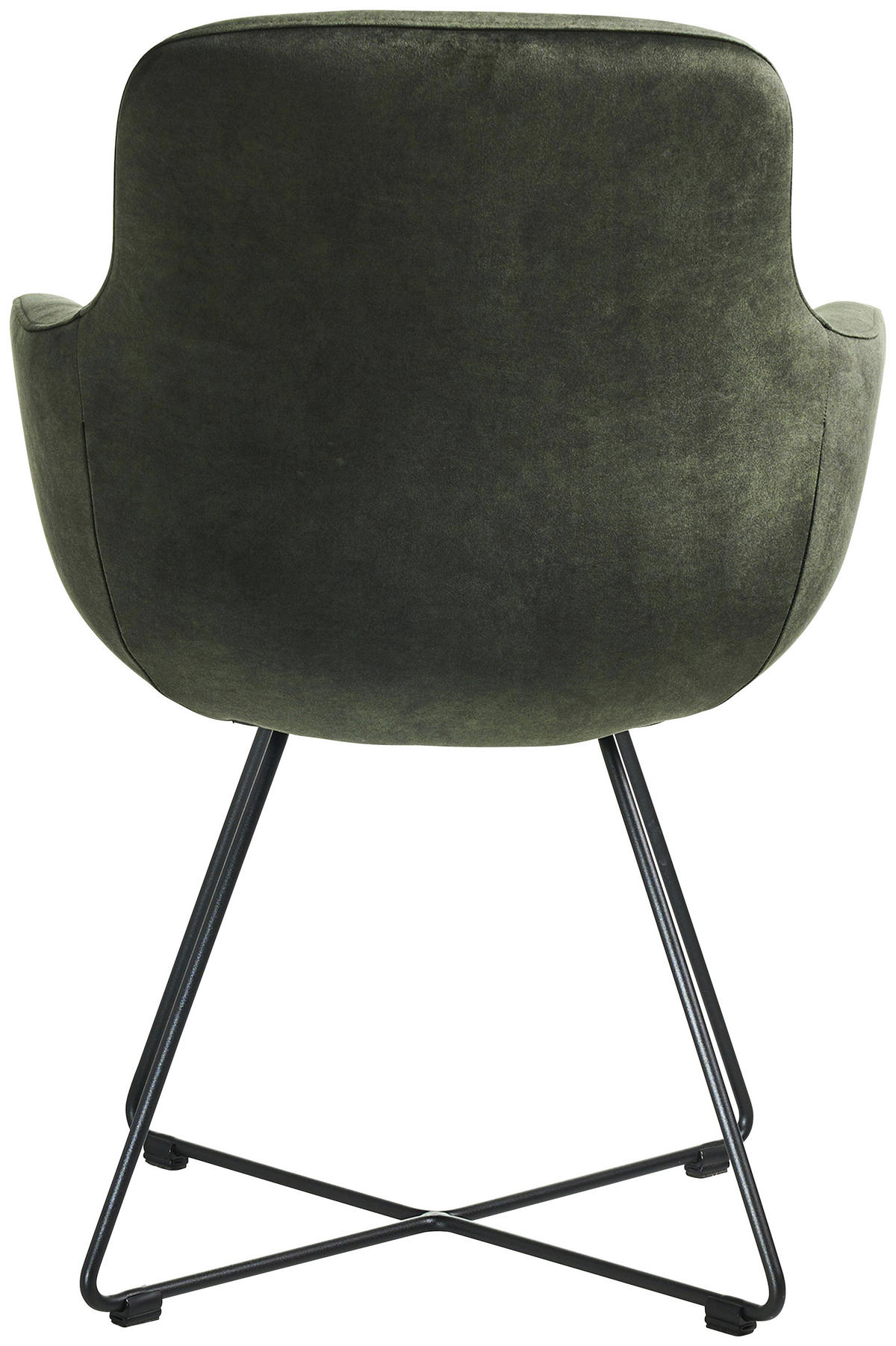 ARMLEHNSTUHL  in Edelstahl Velours  - Waldgrün/Schwarz, Basics, Textil/Metall (62/89/61cm) - Celina Home