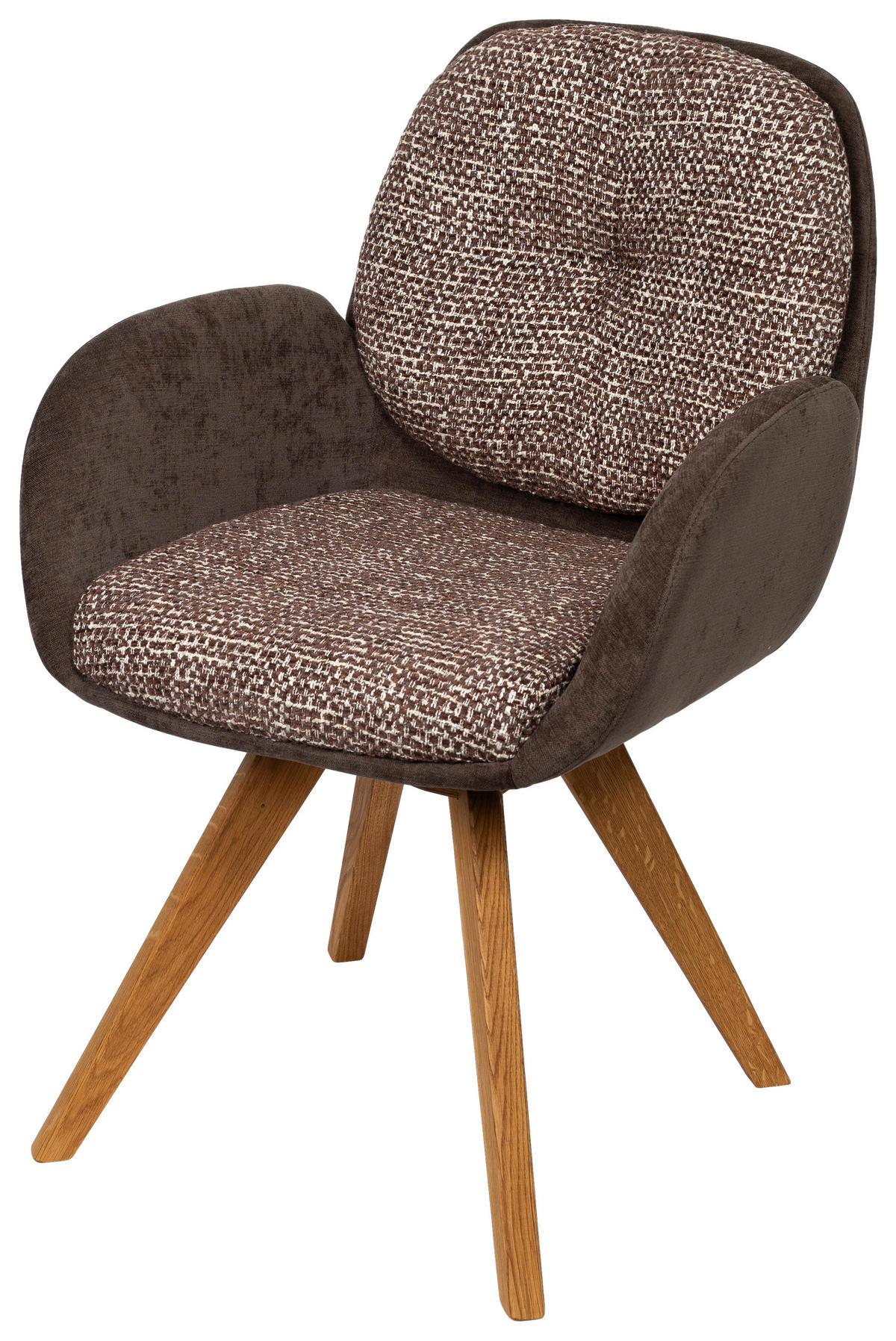ARMLEHNSTUHL  in Webstoff  - Eichefarben/Braun, Design, Holz/Textil (59/90/64cm) - Linea Natura
