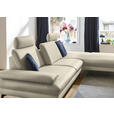ECKSOFA in Echtleder Ecru  308/195 cm  - Ecru/Schwarz, Design, Leder/Metall (308/195cm) - Dieter Knoll