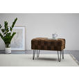 HOCKERBANK 72/49/42 cm Samt Braun  - Schwarz/Braun, Trend, Textil/Metall (72/49/42cm) - Xora