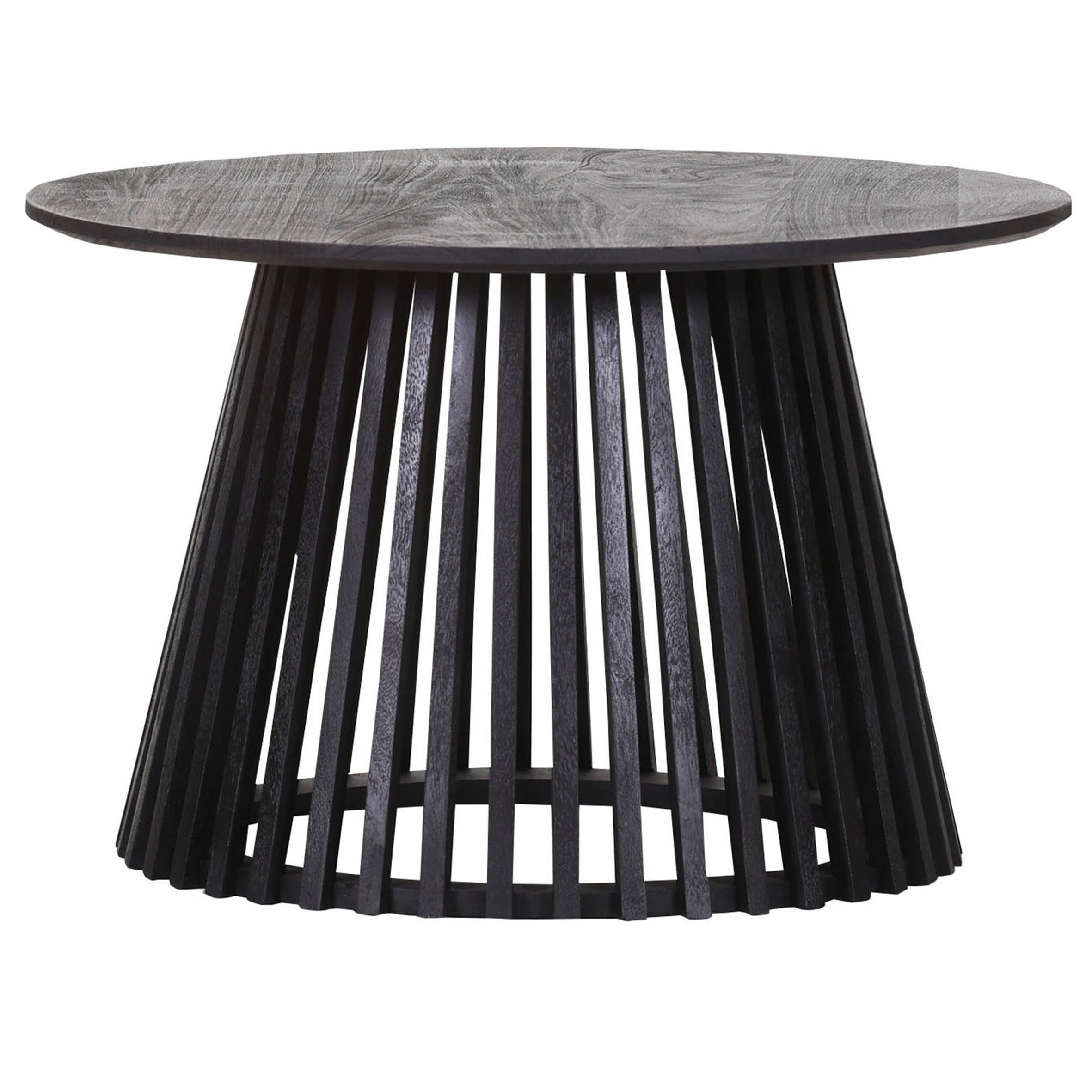 BEISTELLTISCH 70/70/45 cm Mangoholz massiv Schwarz rund  - Schwarz, LIFESTYLE, Holz (70/70/45cm) - Landscape
