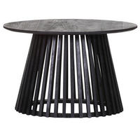 BEISTELLTISCH 70/70/45 cm Mangoholz massiv Schwarz rund  - Schwarz, LIFESTYLE, Holz (70/70/45cm) - Landscape