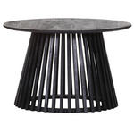 BEISTELLTISCH 70/70/45 cm Mangoholz massiv Schwarz rund  - Schwarz, LIFESTYLE, Holz (70/70/45cm) - Landscape