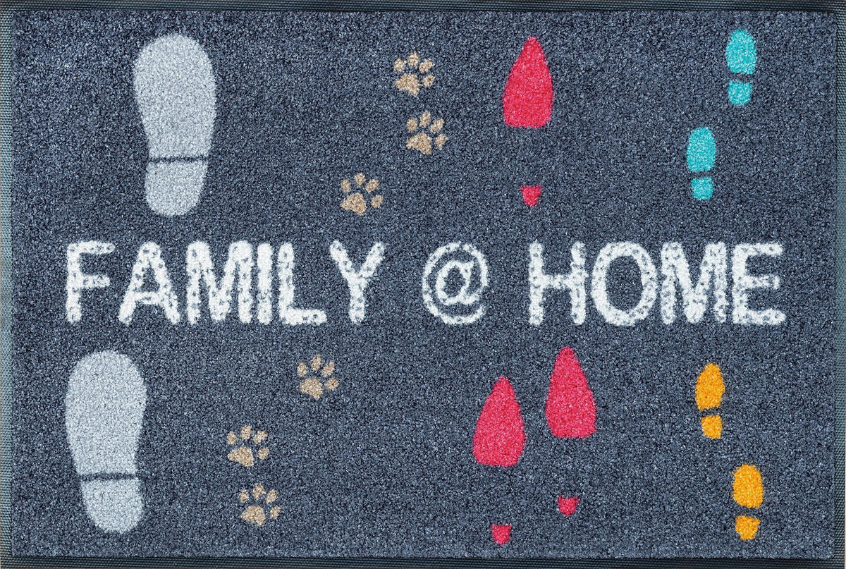 FUßMATTE 50/75 cm Family @ Home  - Trend, Kunststoff/Textil (50/75cm) - wash+dry