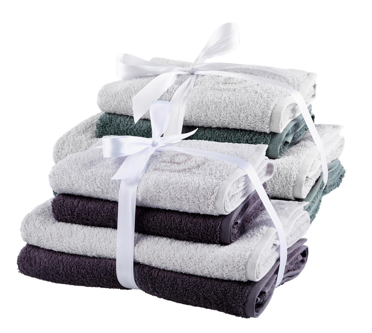 FROTTIERSET GINO Grau 4-teilig  - Grau, Basics, Textil - Bugatti