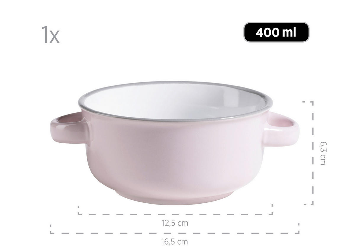 SUPPENTASSE Maila 23 cm   - Hellrosa/Hellgrau, Basics, Keramik (23cm) - Mäser