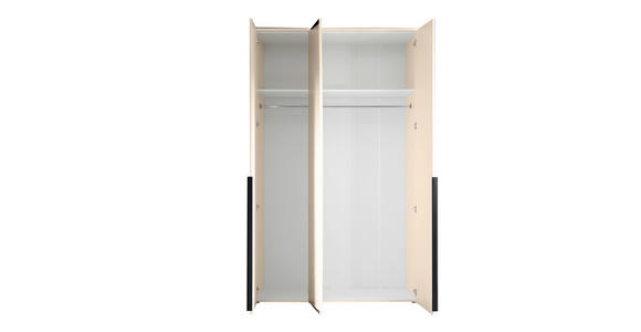DREHTÜRENSCHRANK  in Kaschmir  - Kaschmir/Schwarz, MODERN, Glas/Holzwerkstoff (135/225/52cm) - Carryhome