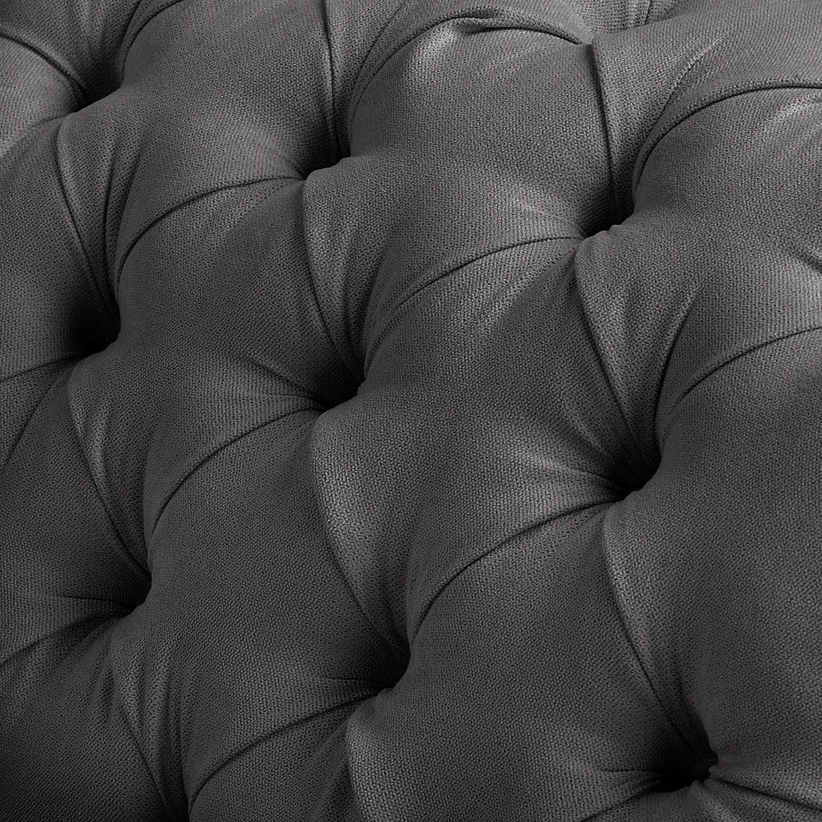 RÉCAMIERE Pako in Mikrofaser Dunkelgrau  - Dunkelgrau/Braun, Design, Holz/Textil (185/93/75cm) - Livetastic