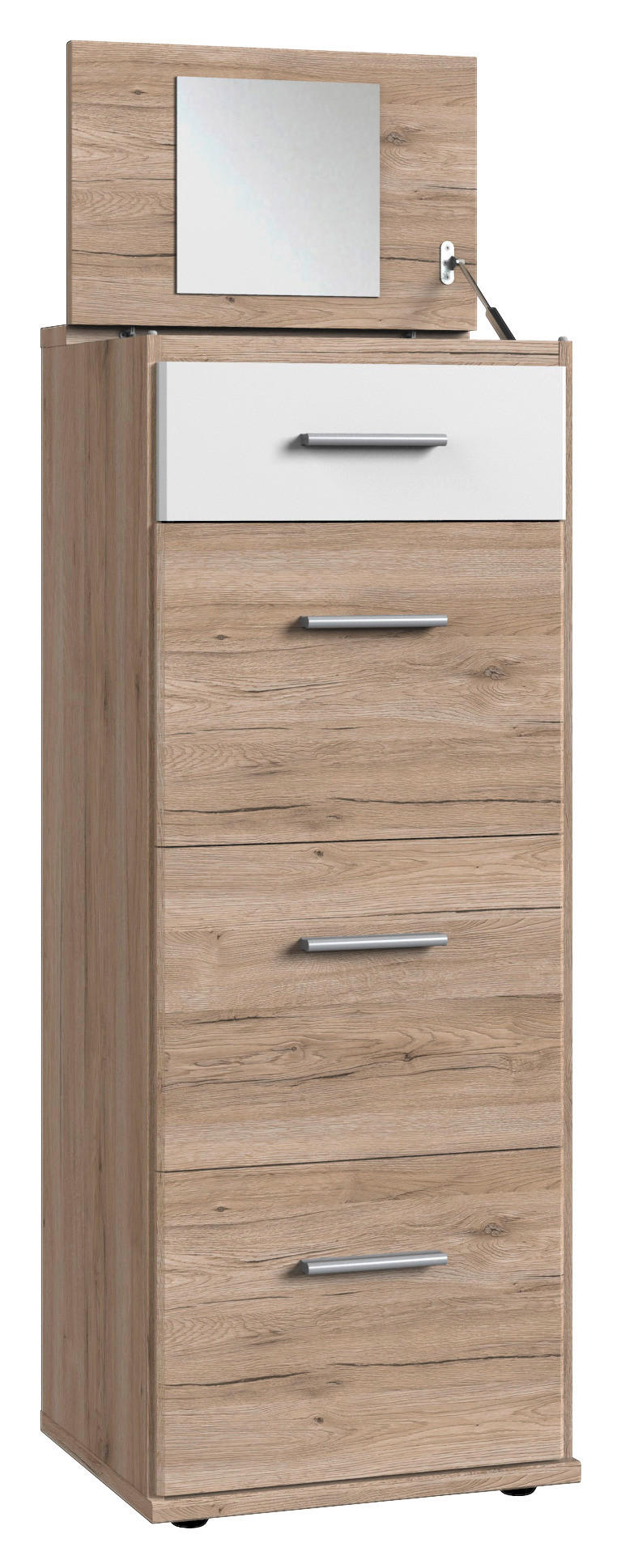 KOMMODE  in 46/121/40 cm  - Eichefarben/Alufarben, KONVENTIONELL, Holzwerkstoff/Kunststoff (46/121/40cm) - Boxxx