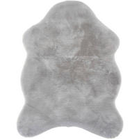 KUNSTFELL 40/60 cm Silberfarben Tierform  - Silberfarben, Basics, Textil (40/60cm) - Novel