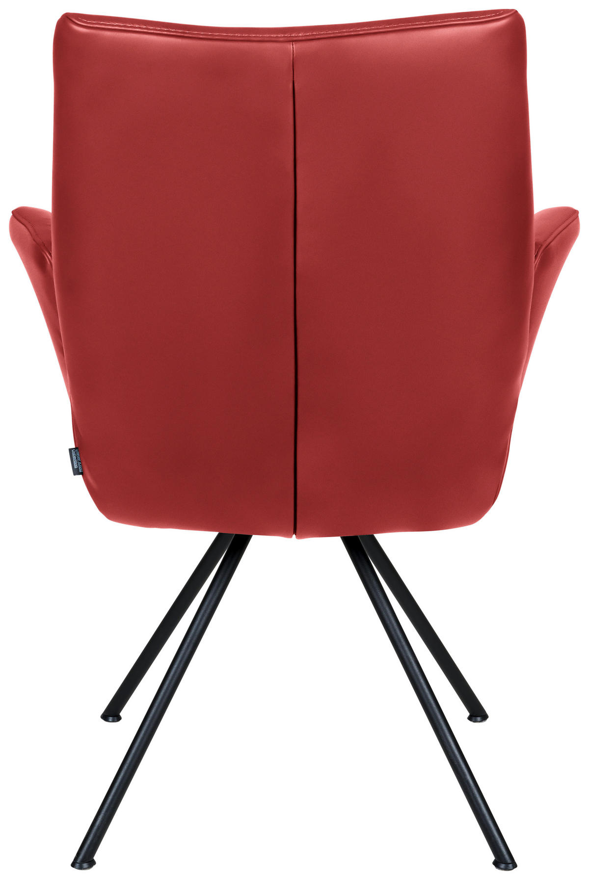 ARMLEHNSTUHL  in Stahl Echtleder pigmentiert  - Weinrot/Schwarz, Design, Leder/Metall (65/91/63cm) - Dieter Knoll