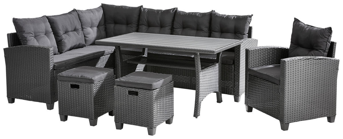 VRTNA GARNITURA   metal, plastika, tekstil  antracit    - crna/antracit, Lifestyle, metal/tekstil (176/232cm) - Ambia Garden