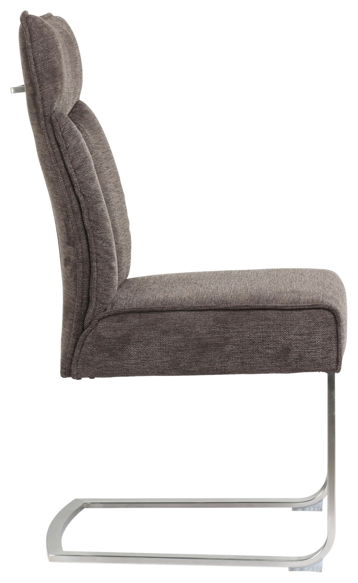 SCHWINGSTUHL  in Edelstahl Webstoff  - Edelstahlfarben/Braun, Design, Textil/Metall (44/102/64cm) - Novel