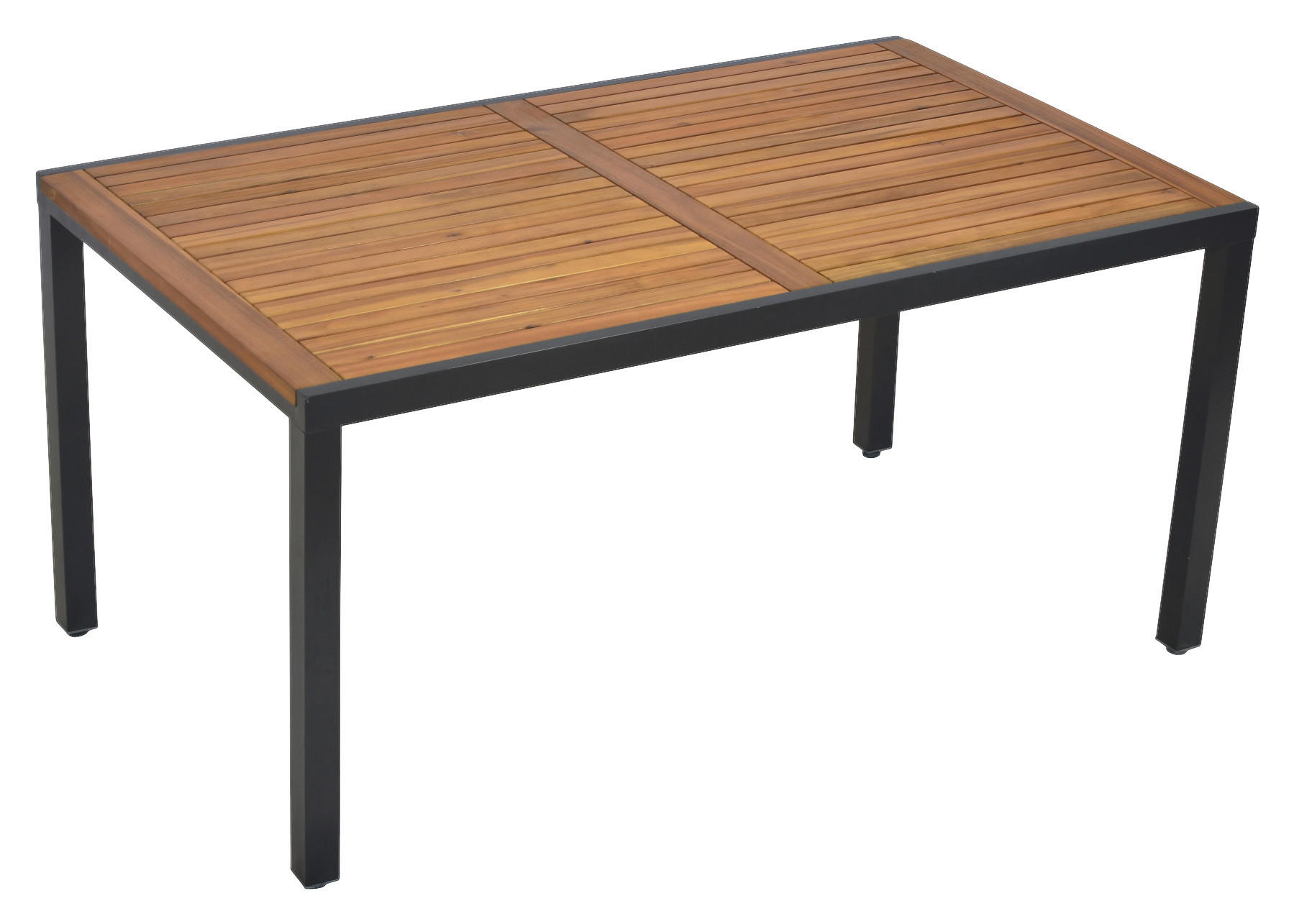 GARTENTISCH Metall Graphitfarben, Naturfarben rechteckig  - Graphitfarben/Naturfarben, MODERN, Holz/Metall (150/90/74cm) - Gardenson