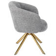 ARMLEHNSTUHL  Sitzfläche 360° drehbar Mikrofaser  Grau, Goldfarben  - Goldfarben/Grau, Design, Textil/Metall (65.5/82/61.5cm) - Hom`in