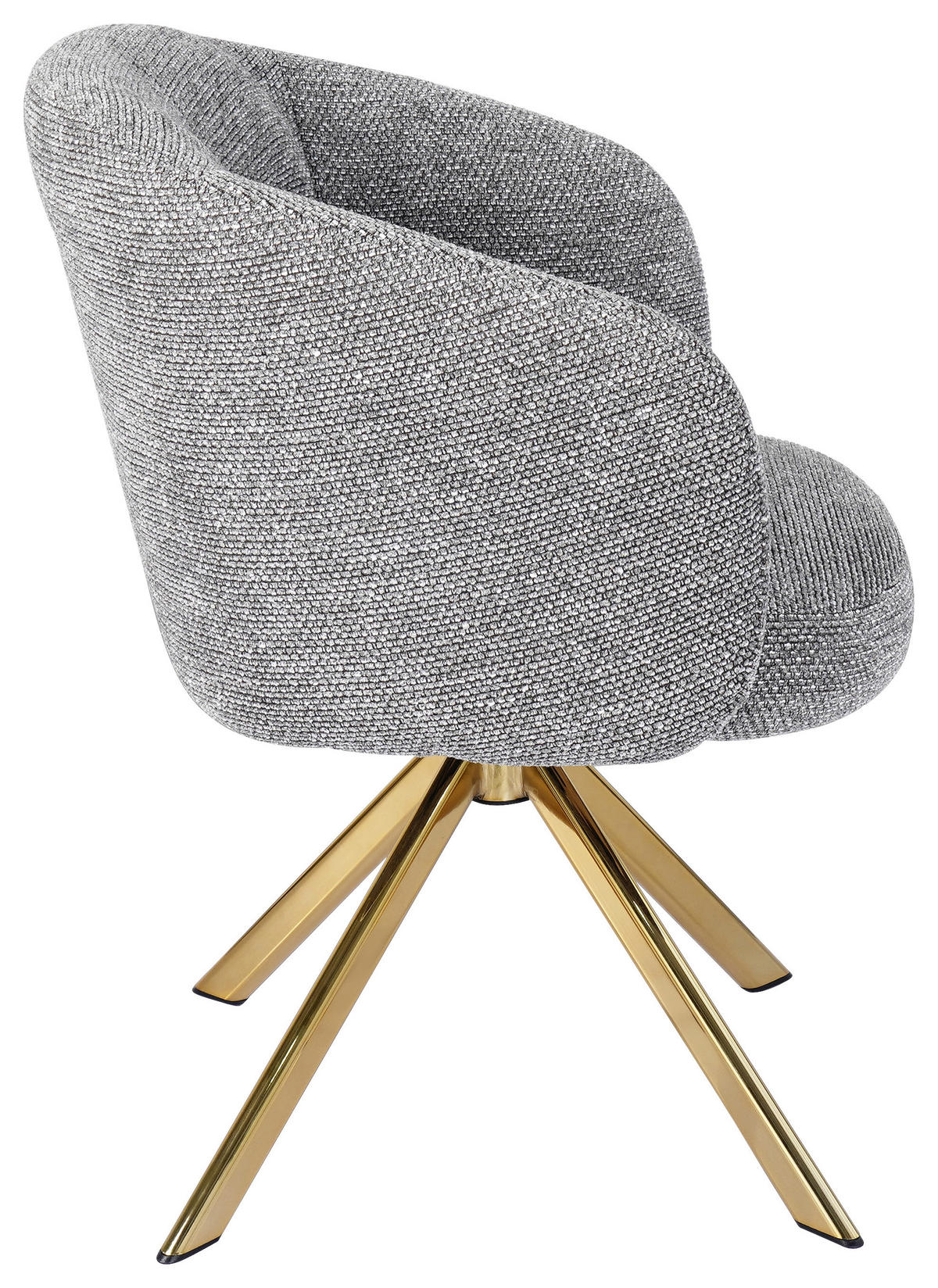 ARMLEHNSTUHL  Sitzfläche 360° drehbar Mikrofaser  Grau, Goldfarben  - Goldfarben/Grau, Design, Textil/Metall (65.5/82/61.5cm) - Hom`in