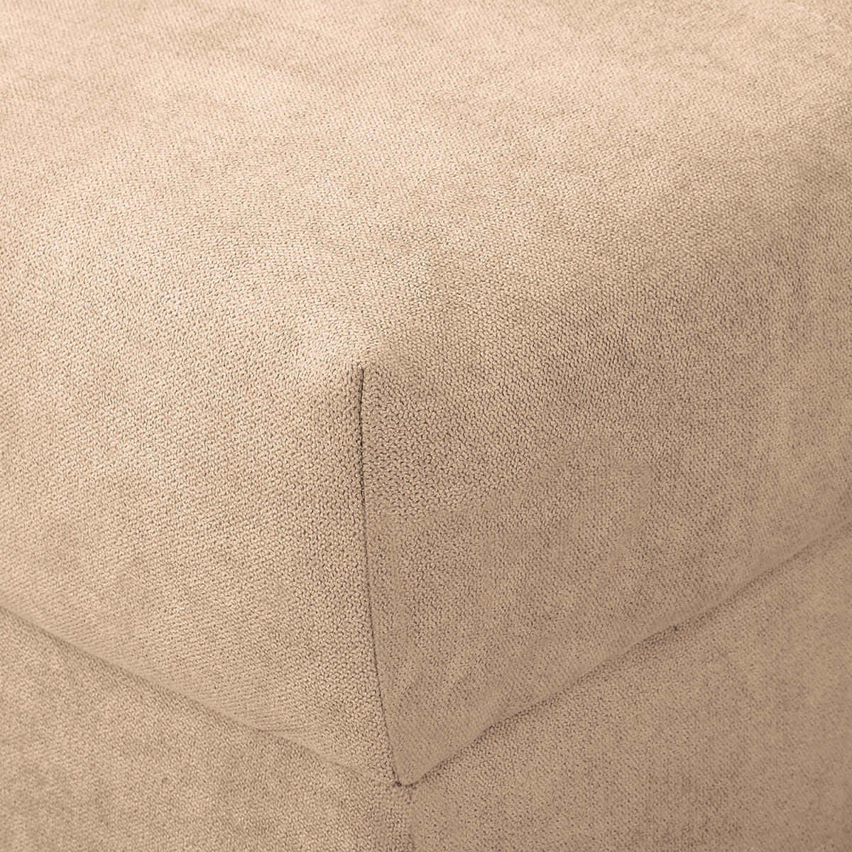 ECKSOFA inkl. Hocker Ariella Creme Mikrofaser  - Creme/Naturfarben, Design, Holz/Textil (161/231cm) - Livetastic