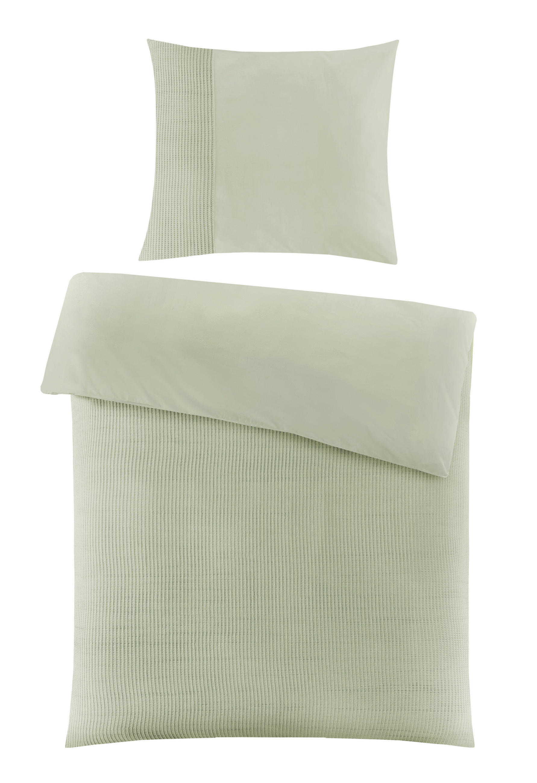 BETTWÄSCHE Waffelpiqué 155/220 cm  - Salbeigrün, Design, Textil (155/220cm) - Novel