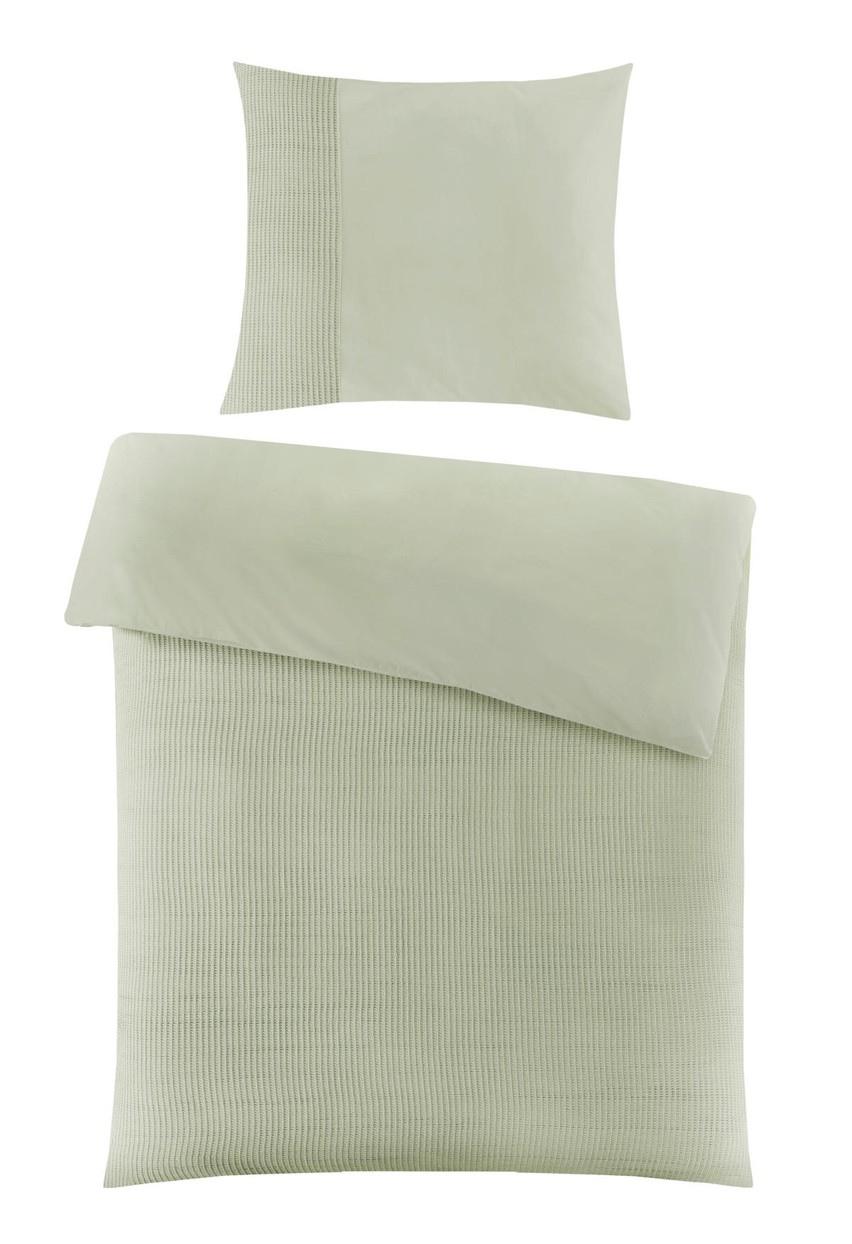 BETTWÄSCHE Waffelpiqué 135/200 cm  - Salbeigrün, Basics, Textil (135/200cm) - Novel